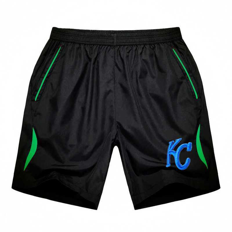 Men's Kansas City Royals Black Green Stripe MLB Shorts,We sell and wholesale Men's Kansas City Royals Black Green Stripe MLB Shorts on line form chian!
